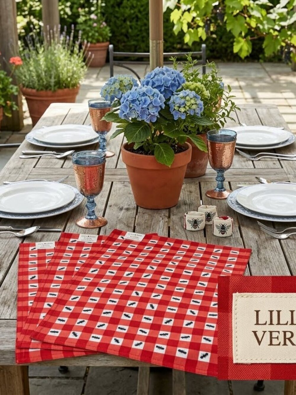 Lillian Vernon Ant Novelty Print Set Of Three Dinner Placemats Cotton NWT Picnic